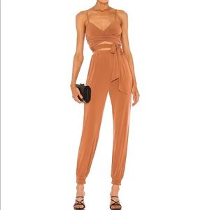REVOLVE- Michael Costello Brown Wrap Jumpsuit